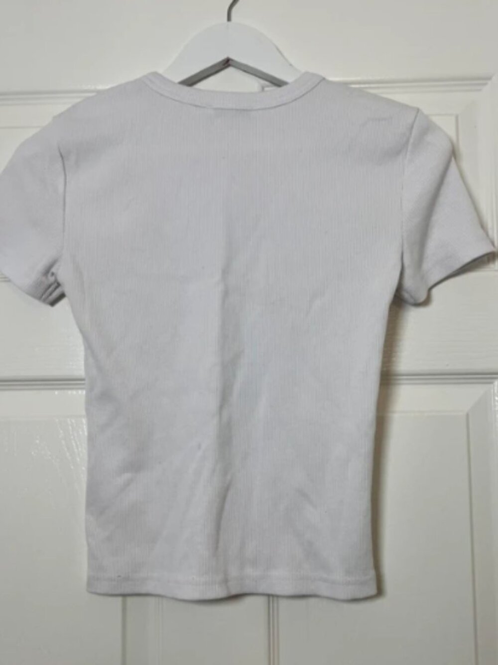 Zara White Ribbed T‑shirt – Size M - Picture 2 of 3